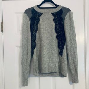 JCrew lace grey sweater
